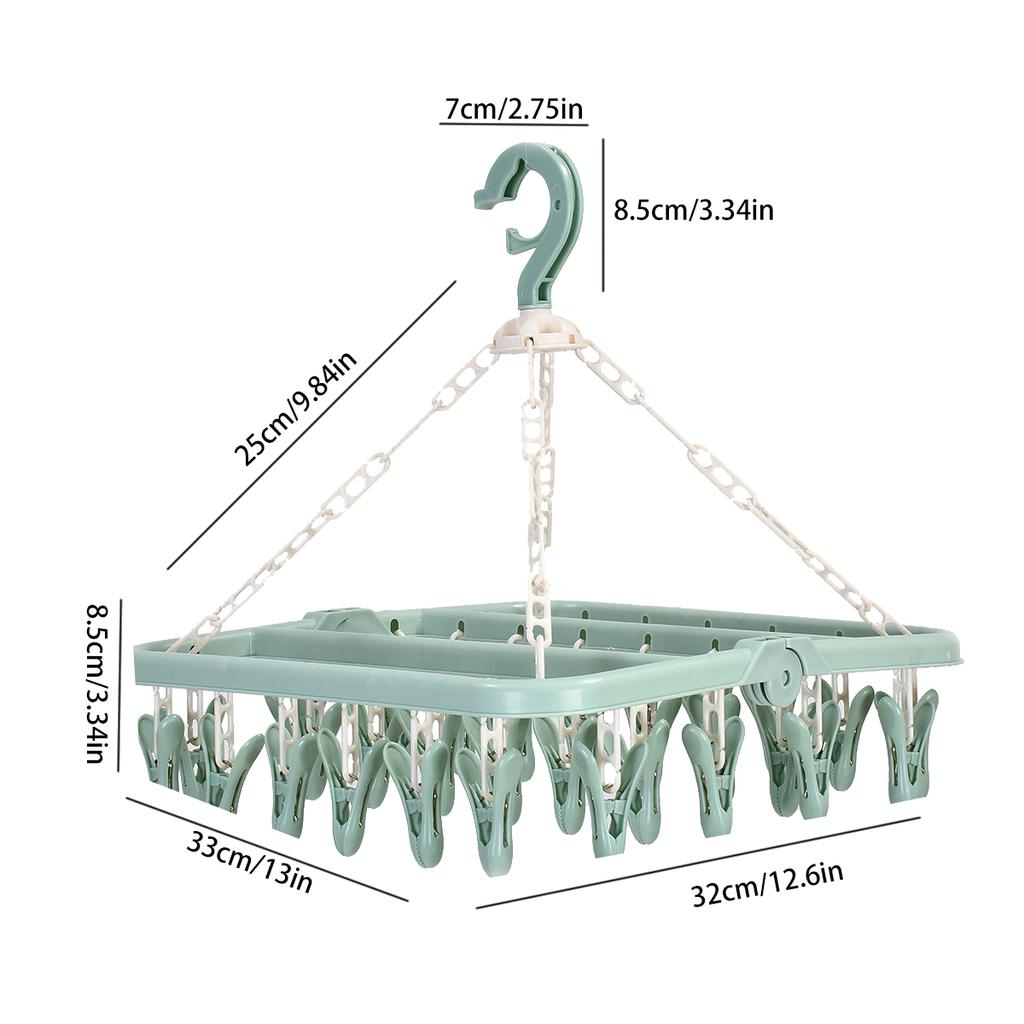 32 прищепки Сушилка Бельевая веревка Сушилка для одежды Вешалка для нижнего белья Носки Брюки Вешалки Стойка для хранения в ванной