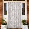 VidaXL Fly Curtain, Insect Screen with Hook, Door Curtain Adjustable Length and Width, Taupe and White 377405