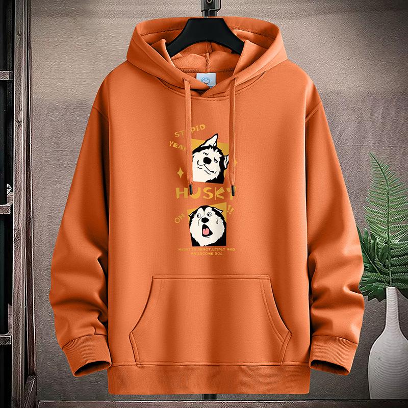 Cute Dog Pattern Mens Hooded Hoodie Sportshirt Plus Size Boys Pullovers M-5XL