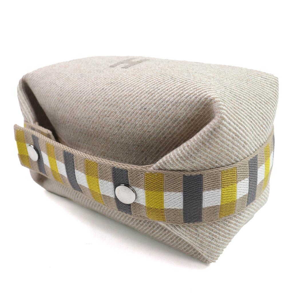 Pristine HERMES Pouch BRIDE A BLACK PM OC Serie Button Handbag wool Used