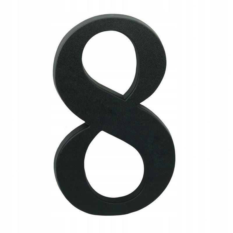 House number 8 black 19 cm