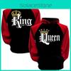 Роскошные парные худи с коронами короля и королевы для мужчин и женщин