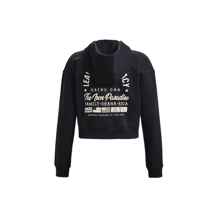 (WMNS) Куртка с капюшоном на молнии Under Armour Project Rock Heavyweight Terry Family 'Черный' Женская 1379002-001