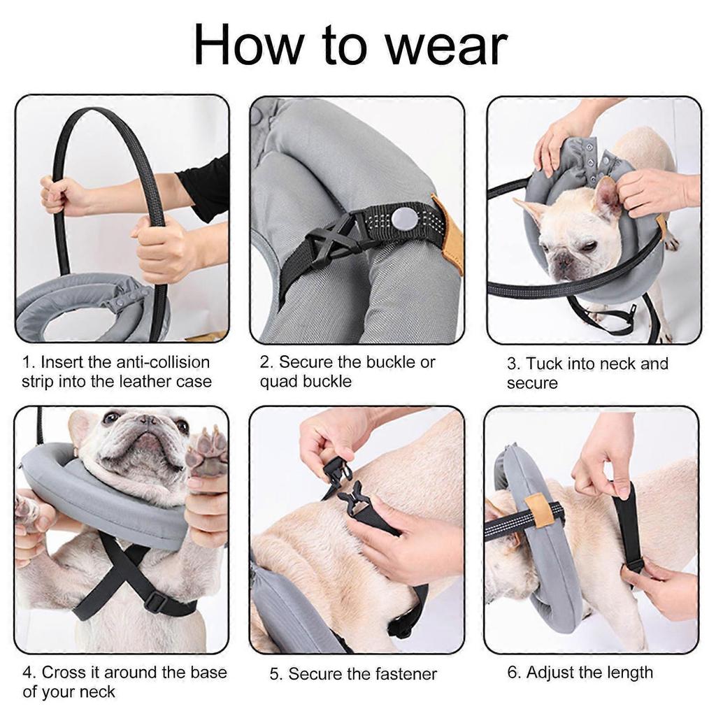 Pet Safety Harness for Dog and Cats Enhancing Protections for Sight Impaired Animal Rings Collar for Blind Dog Daily Walk L