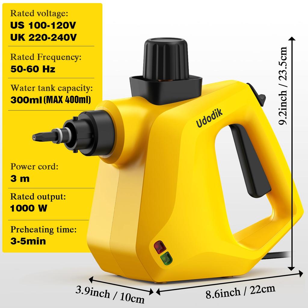 Udodik Steam Steam Cleaner with 10 Piece Accessory Pressurized Steam Cleaning Machine Multipurpose and All Natural and Steam Cleaning for Carpet