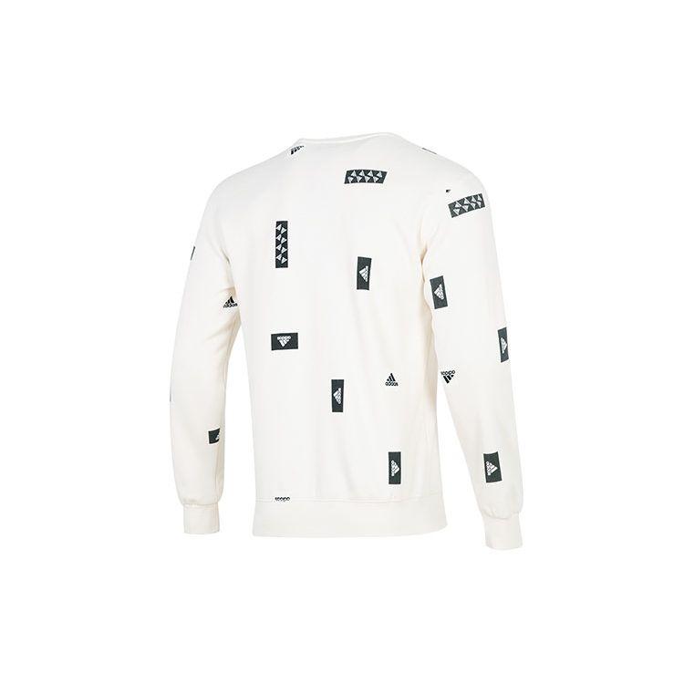 adidas Свитшот с принтом FW22, круглый вырез, мягкий, повседневный, с длинным рукавом, стритвир, повседневный топ, мужской, белый, HN8985