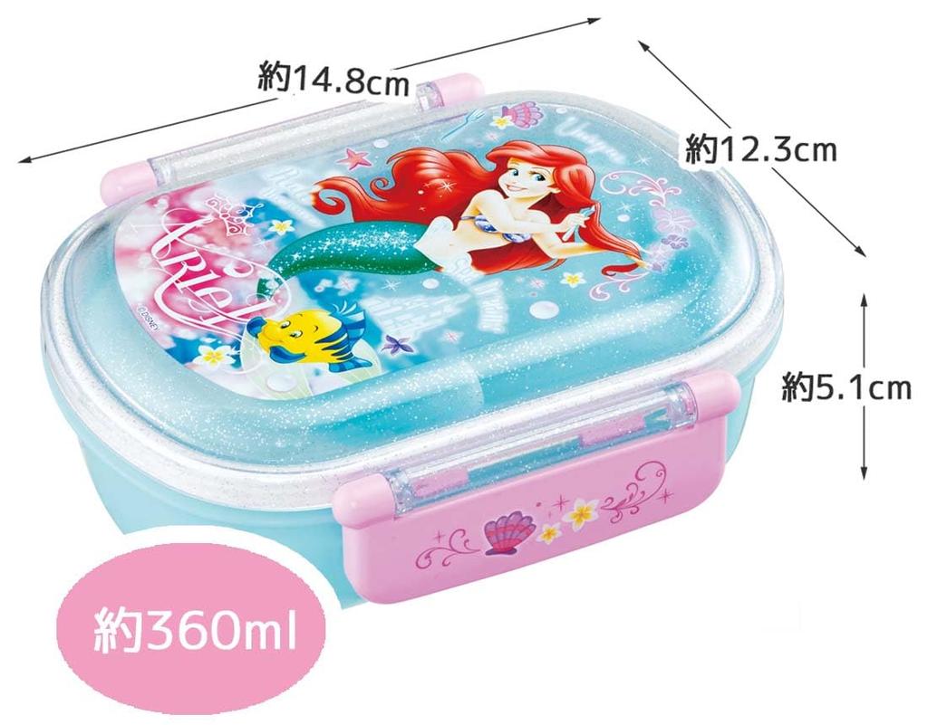 Skater Bento 1 с основными блюдами Dome Fluffy Kids антибактериальный Сделано в Disney Ariel 24 QAF2BAAG Детская коробка, ярусная, 360 мл, (Боковой контейнер), Форма,