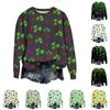 Women's Fashion St Patricks Day Printed Long Sleeve Loose Round Neck Sweatshirt Top Fall