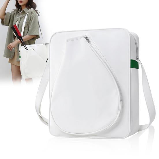 Tennis Bag Tennis Sling Crossbody Bag Large Capacity Faux Leather Racket Bag for Badminton Pickleball