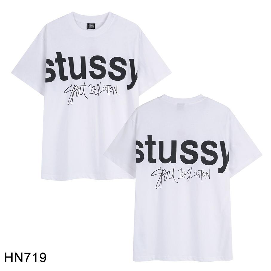 Stussy Летняя новая футболка из высококачественного хлопка с круглым вырезом для мужчин и женщин 2025 года, классический логотип с новым рисунком, парная футболка