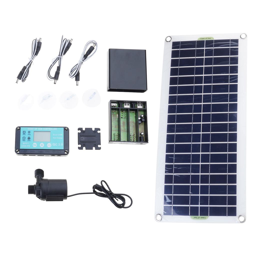 Multipurpose 100W Solar Power Water Pump for Pond Fountains Hydroponics Lift Energy Storage Box Quiet Operations