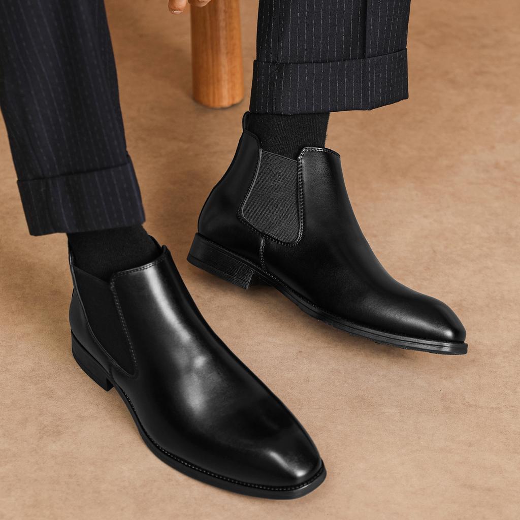 Мужские классические ретро ботинки челси Мужские модные кожаные ботильоны Мужские ботинки в британском стиле Короткие ботинки Высокие кеды Повседневная обувь новые