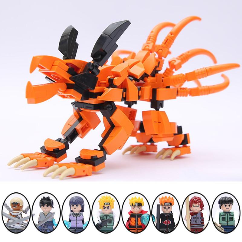 Anime Naruto Classic Cartoon Ninja Kurama Kyuubi Nine Tailed Fox Building Blocks Bricks Sets Movie Dolls Kids Toys Children Gift