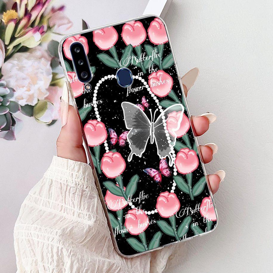 Case For Samsung Galaxy A20 A20e A20s Cover Fashion Flower Butterfly Soft Silicone Clear Bumper For Samsung A30 A 30 A 20 Covers