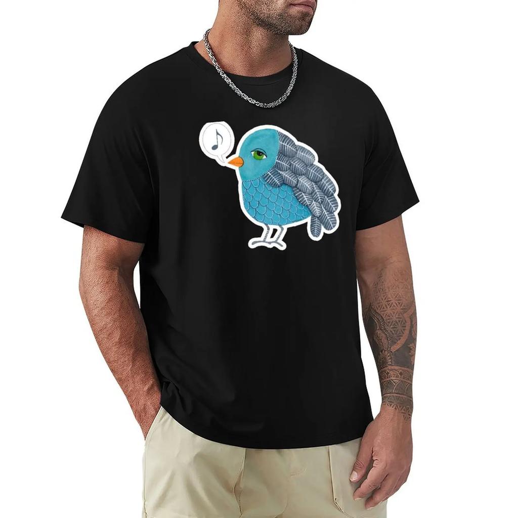Slightly Depressed Blue Bird Singin The Blues Tshirt Casual Daily Outfit Tshirt