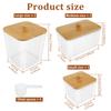 4 Pcs Laundry Pods Container with Bamboo Lid Clear Dryer Sheet Holder Laundry Powder Scent Beads Container Laundry Room