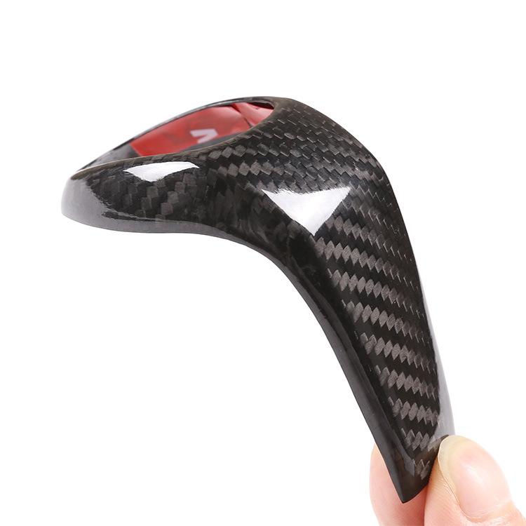 Carbon Fiber Style Car Gear Shift Head Cover Trim Fit For BMW X1 F48 2016-19 /2 Series 218i Gran Tourer F45 F46