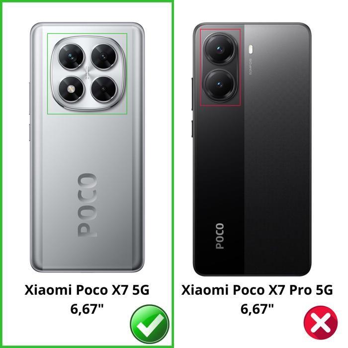 Чехол - Phonillico® - Xiaomi Poco X7 5G - Черный кошелек - Магнитный флип - Хранение карт