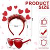 Повязка на голову с сердцем и солнцезащитные очки с сердцем для Дня святого Валентина, свадьбы, дня рождения, вечеринки - Один размер подходит большинству - Красный