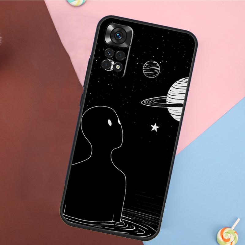 Черно-белый Галактический Эстетичный Чехол Для Xiaomi Redmi Note 13 14 Pro 12 11 9 10 9S 10S 11S 12S Redmi 14C 10C 12C 13C