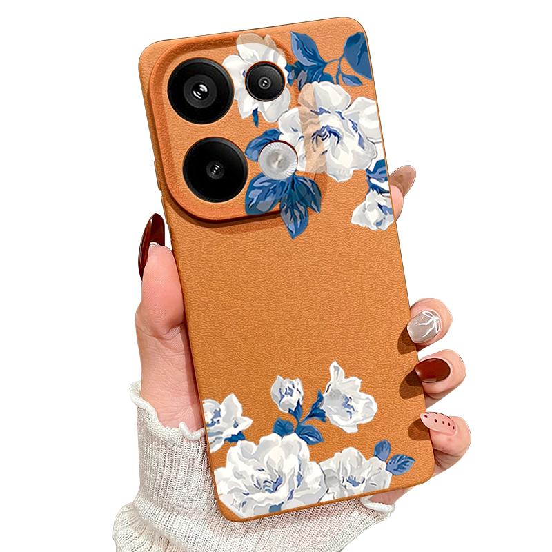 Чехол с цветочным узором белой гардении для Xiaomi 14T 13T 11T Pro Funda Redmi Note 14 13 12 11 Pro 5G 4G Силиконовая накладка с текстурой кожи