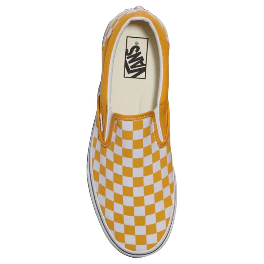 Vans Слипоны Классика Шахматная доска Цветовая теория Удобные Нескользящие Прочные Низкие кеды для скейтбординга Мужские кроссовки Желтый VN000BVZLSV1