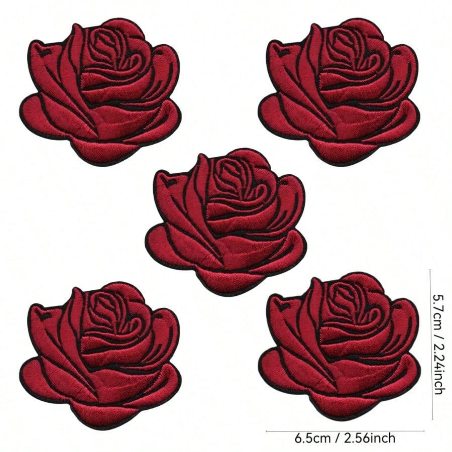 1pcs Roses Decals Flowers Clothing Accessories Embroidered Applique Iron On Patches For Jackets, Sew On Patches For Clothing Backpacks Jeans T-Shirt