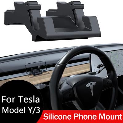Силиконовое крепление для телефона для Tesla Model Y 2020-2026 Модель 3 Аксессуары 2017-2026 Также функционирует как держатель для вентиляционной решетки и держатель для солнцезащитных очков