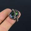 Mystic Topaz Gemstone Copper Wire Wrapped Handmade Jewelry Ring For Gift