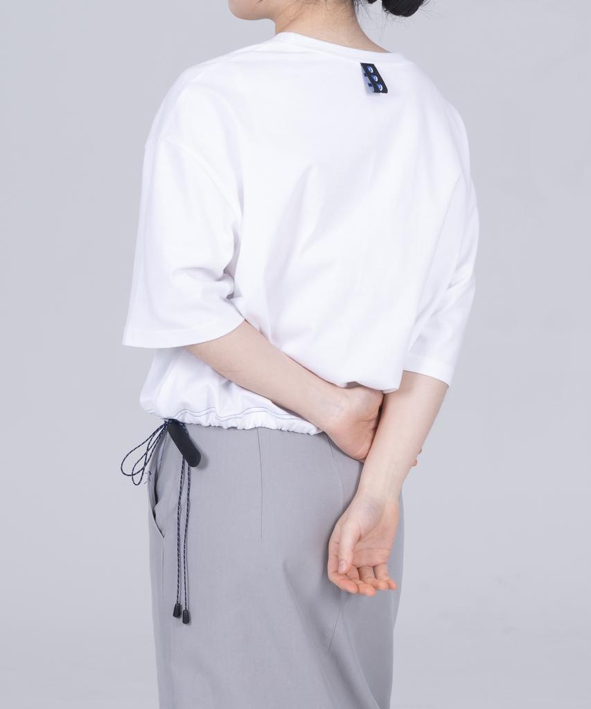 ODD DOT String Crop T-Shirt W_Black
