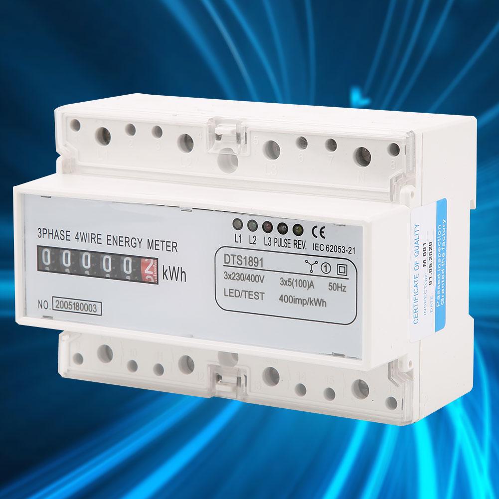 DTS1891 3 Phase 4 Wire 7P DINRail Electric Meter Energy Meter Electronic KWh Meter