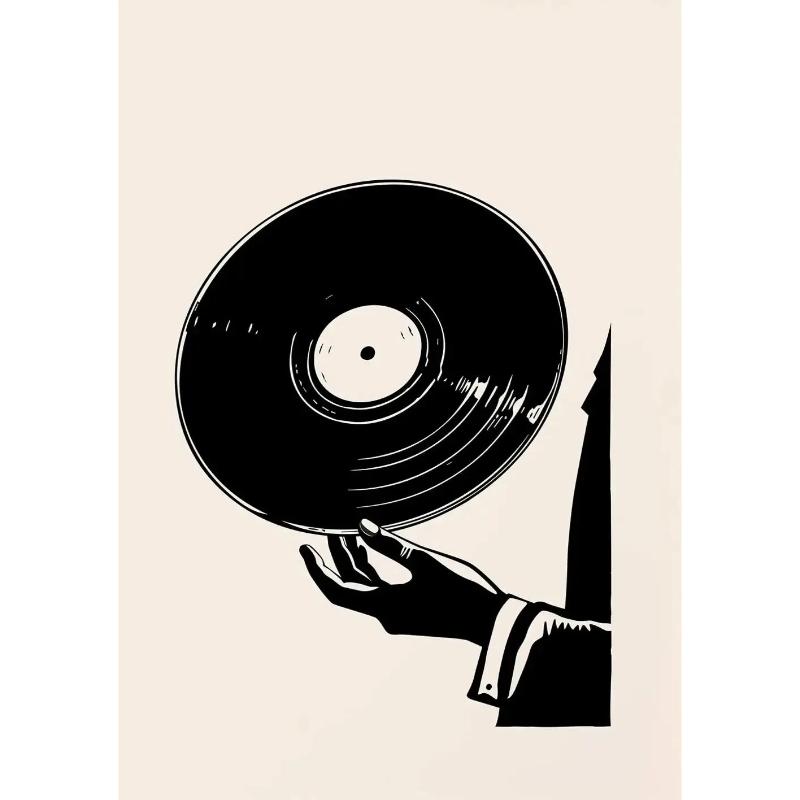 Retro Record Poster Print Mid Century Music Minimal Pastel Canvas Poster Colorful Wall Art Minimalist Room Home Decor