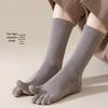 Unisex Sport Breathable Split-Toe Socks - Sweat-Absorbing, Knee-High, Autumn Cotton, Solid Colors for Daily Commute