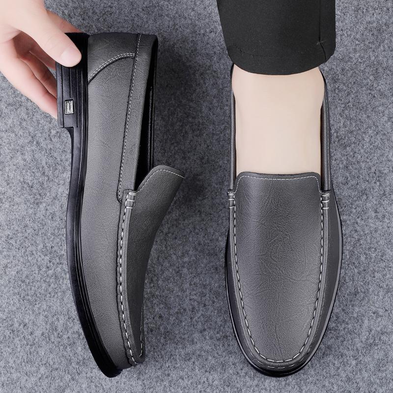 Мужская обувь из натуральной кожи, модная модель 2024 года, новые повседневные туфли без застежек, мужские мокасины, итальянские коричневые мужские туфли для вождения, кроссовки