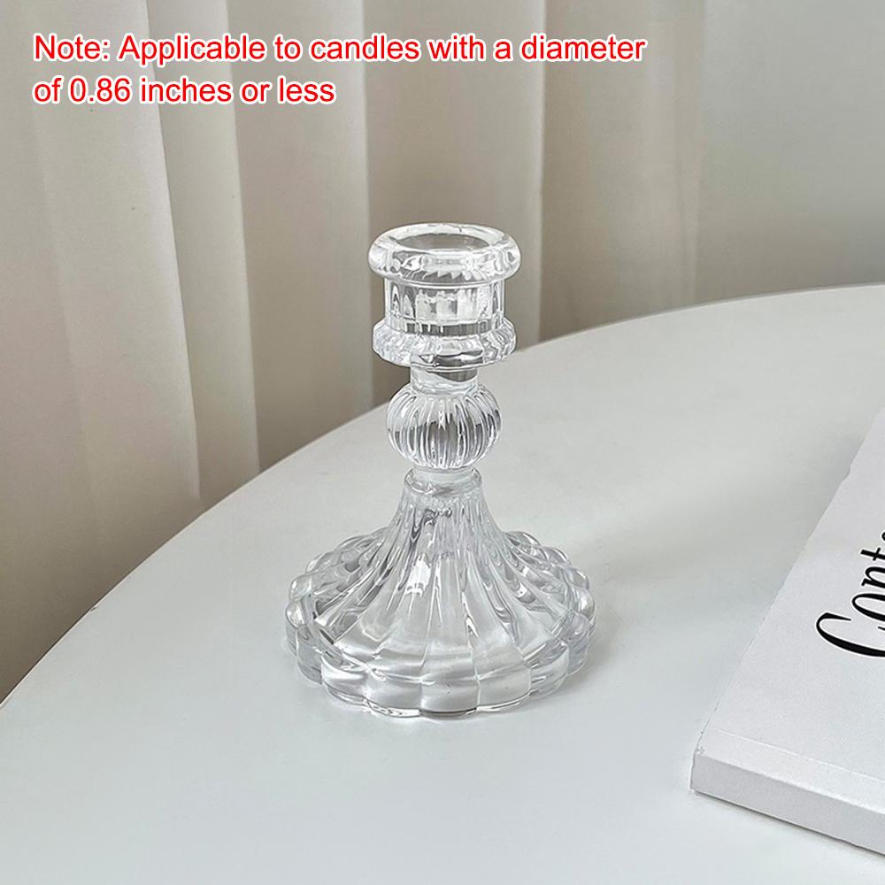 1PC Retro Crystal Candle Holder - Glass Romantic Candlelight Dinner Wedding Photography Props - Halloween Decorations