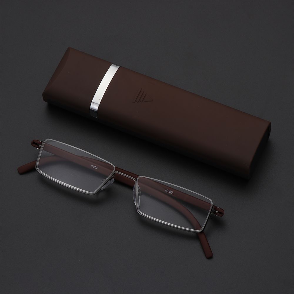 Очки Hinge TR90 для мужчин и женщин с защитой от напряжения глаз при пресбиопии, полуоправа для чтения с футляром