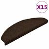 VidaXL Self-Adhesive Stair Treads 15 Pieces 65 X 21 X 4 Cm Brown Semicircular Large 322351