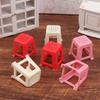 2Pcs 1:12 Dollhouse Miniature Small Chair Plastic Stool Furniture Model Decor Toy Doll House Accessories
