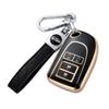 Kinotaka Toyota Car Hiace 200 Series Exclusive Key Case 4 Button Double Sided Slide HIACE 200 Series Spade Remote Control Key Holder (Black)