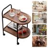 Walnut Wood Nordic Corner Table Large Capacity Elegant Coffee Table Wear Resist Storage Shelf for Reading Book Tea Vase