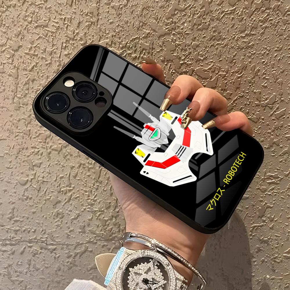 Чехол для телефона Robotech из аниме для iPhone 15 Pro Max 14 Pro 12 16 11 13 Mini X XR XS 8 7 Plus SE Закаленное стекло Задняя крышка
