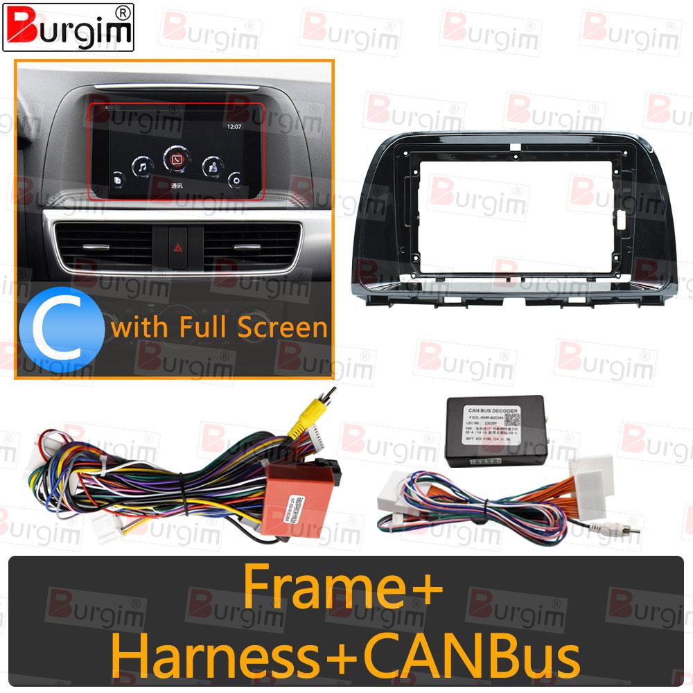 Burgim Car Android Radio Frame For Mazda CX5 CX-5 CX 5 KE 2012-2017 9 inch 2Din Stereo Panel Fascia 16PIN Harness Wire Canbus Radio Accessories 4