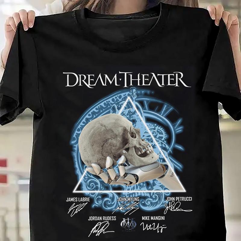 Dream Theater подписи Подарок для фаната Черная Все размеры Футболка Унисекс Футболка