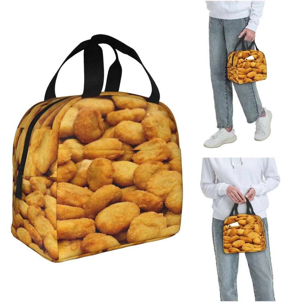 This Is My Human Costume I'm Really A Chicken Nugget Insulated Lunch Bag for Women Kids Food Boxes Thermal Lunch Box Tote