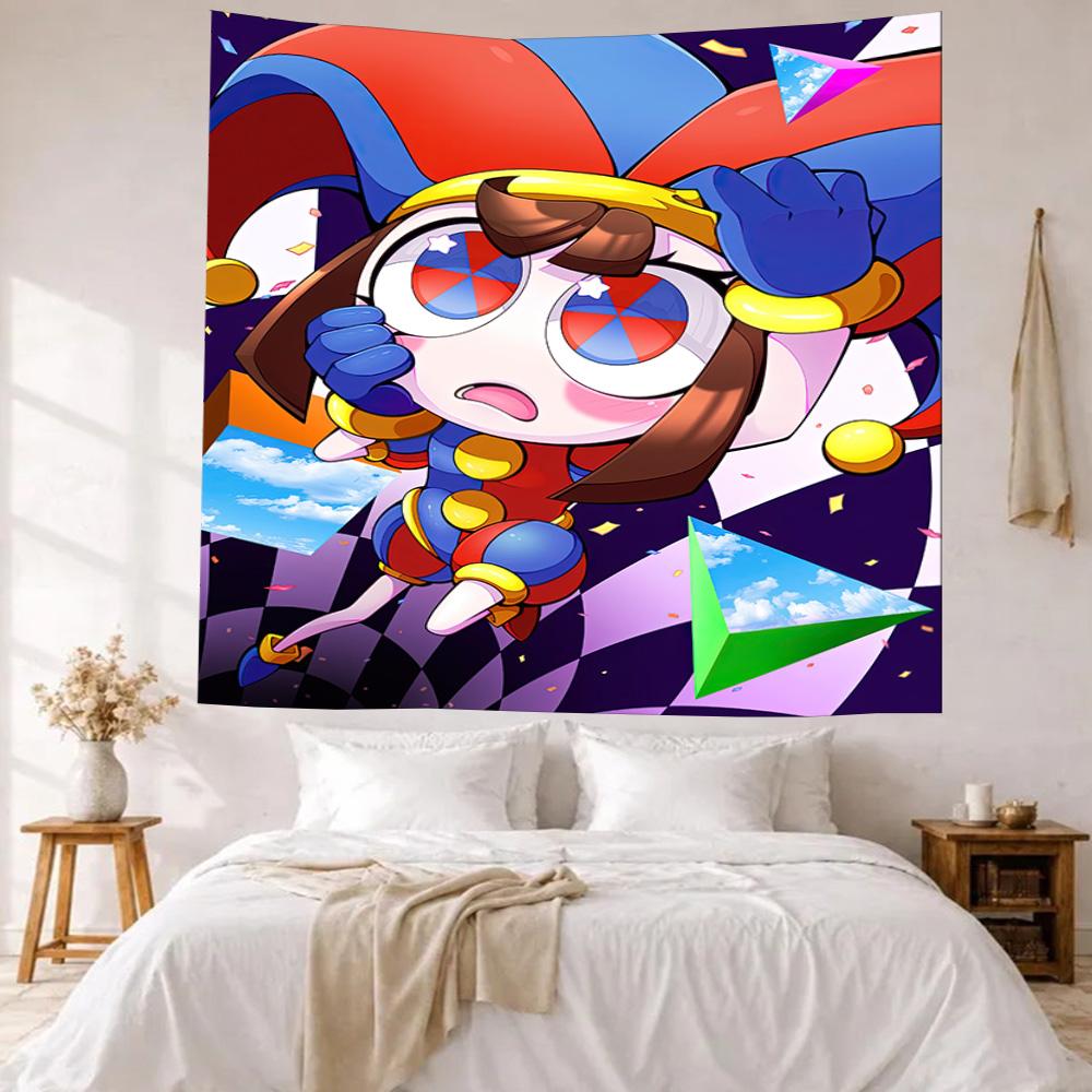 Digital Circus5 Wall Decor Tapestry Art For Pet Memorial Birthdaywedding Party Backdrop Family Gift