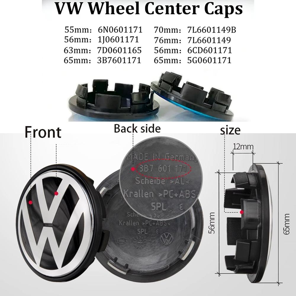 TCFJN1 4pcs Wheel Center Hub Caps 55mm 56mm 65mm 70mm wheel cover For VW GTI Polo Golf 4 5 6 7 Touran CC Passat B5 B6 B7 accessories