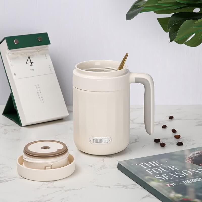 Thermos Кружка из нержавеющей стали с двойными стенками, 600 мл, с ручкой
