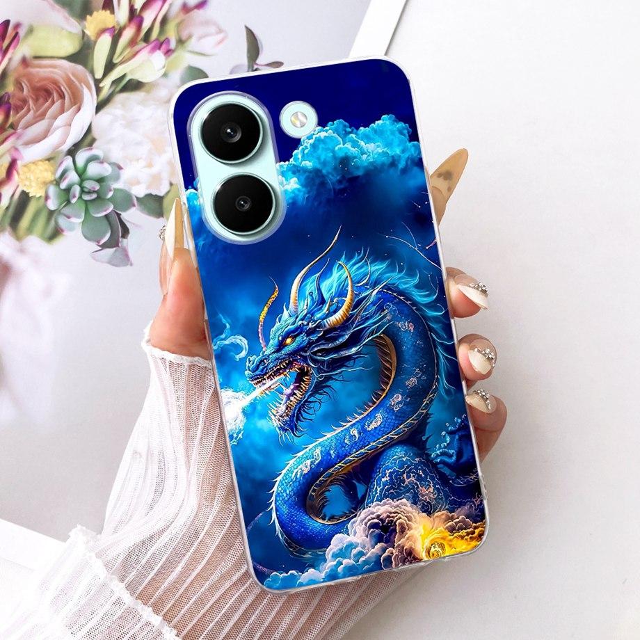 Чехол для телефона Xiaomi Poco X8 Pro Max Мягкий силиконовый чехол Бабочка Дракон Кот Цветочный бампер На Xiaomi Redmi Turbo 5 Max Funda