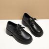 Мода 2024 года, элегантные, универсальные, на шнуровке, удобные, мягкие, кожаные, на толстой подошве, женские, новые, ретро, на толстой подошве, на высоком каблуке, повседневные, одинарные туфли