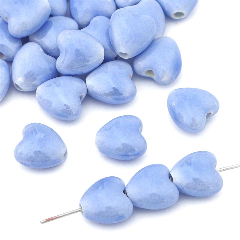 10 шт./пакет 10 мм, красочные керамические бусины ручной работы в форме сердца, фарфоровые бусины-разделители для браслетов, ожерелий, DIY ювелирных изделий, ремесленное изготовление